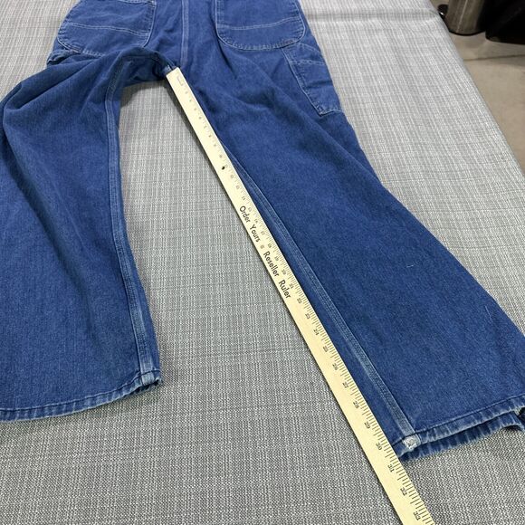 Dickies Bibs Mens 34x32 Overalls Blue Denim Carpenter Farmer Work Workwear - Picture 11 of 14